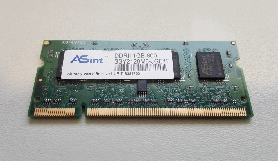 Asint 1GB DDR2 Memory SO-DIMM 200pin PC2-6400S 800MHz SSY2128M8-JGE1F